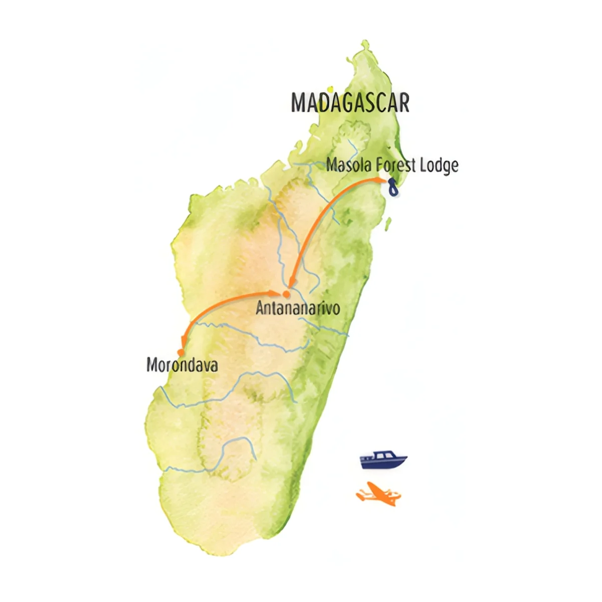 Trip map for Madagascar Explorer