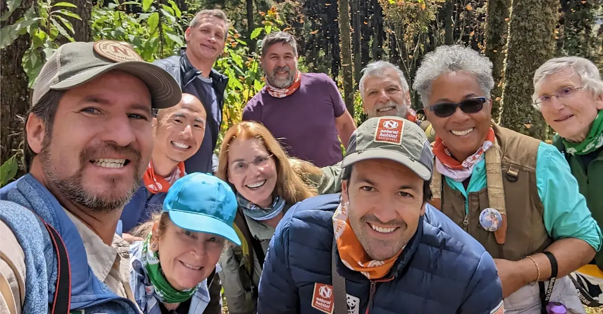 Nat Hab guests and Expedition Leaders, Chincua Sanctuary, Angangueo, Mexico.
