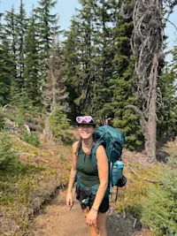 Backpacking along the rim of Crater Lake in Oregon.