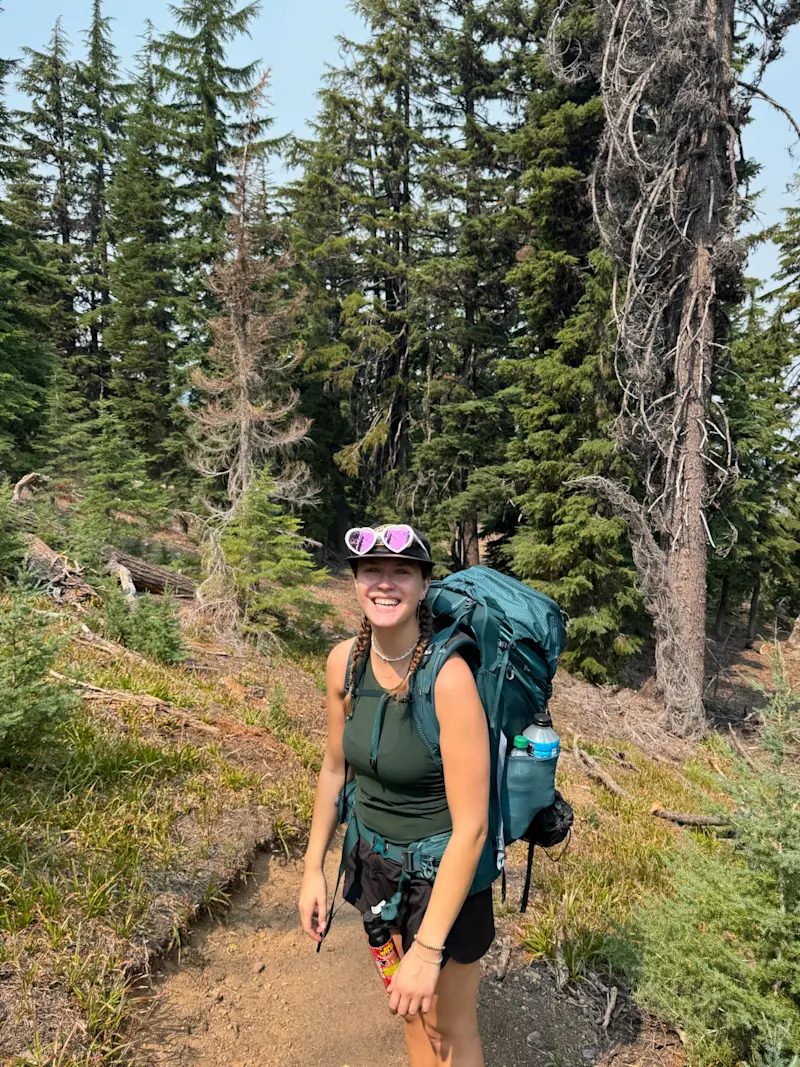 Backpacking along the rim of Crater Lake in Oregon.