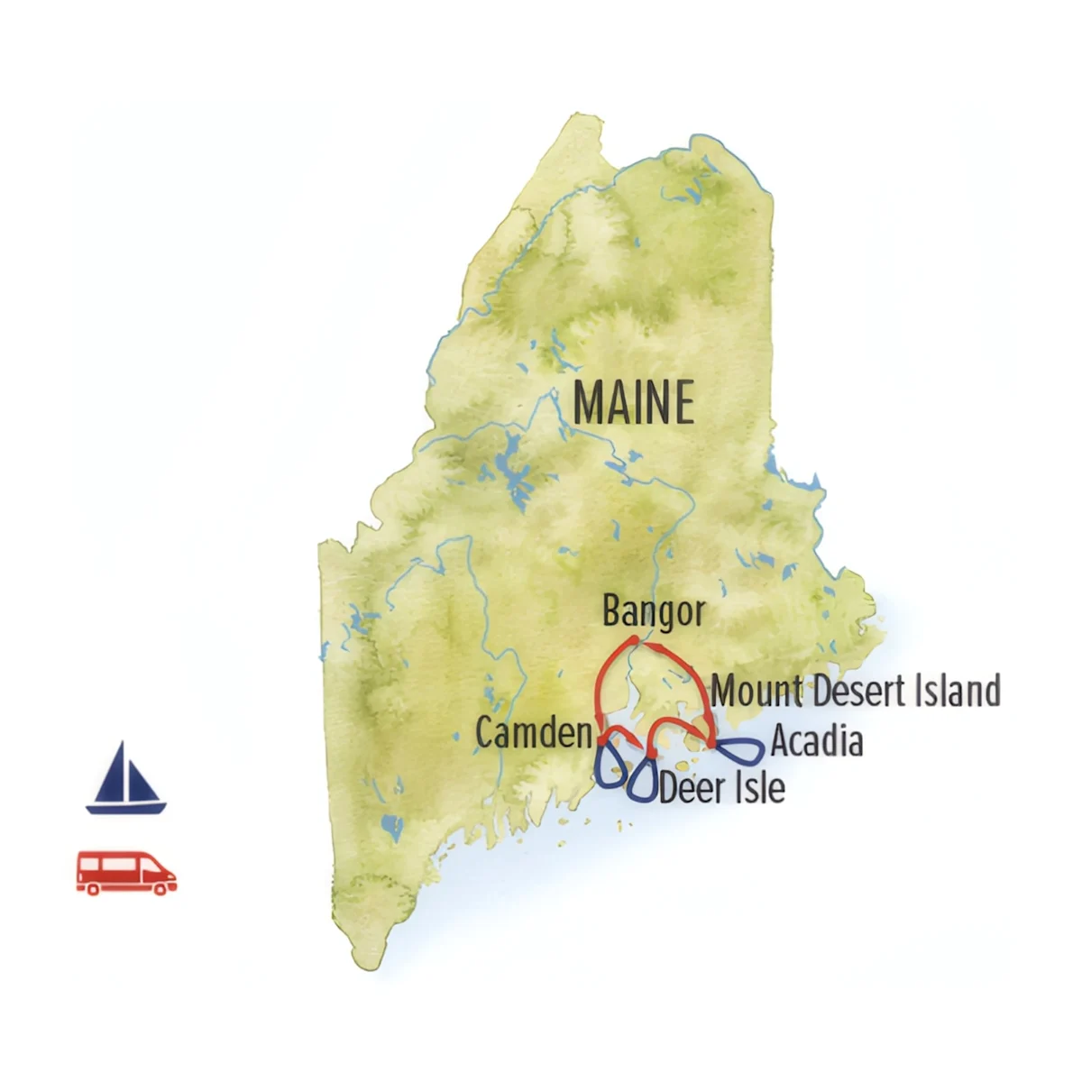 Trip map for Maine Coastal Explorer