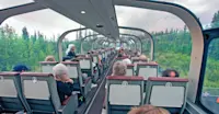 Inside the Alaska Railroad Dome Car, Turnagain Arm, Alaska.