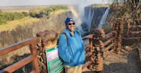 Visiting Victoria Falls in Zimbabwe.
