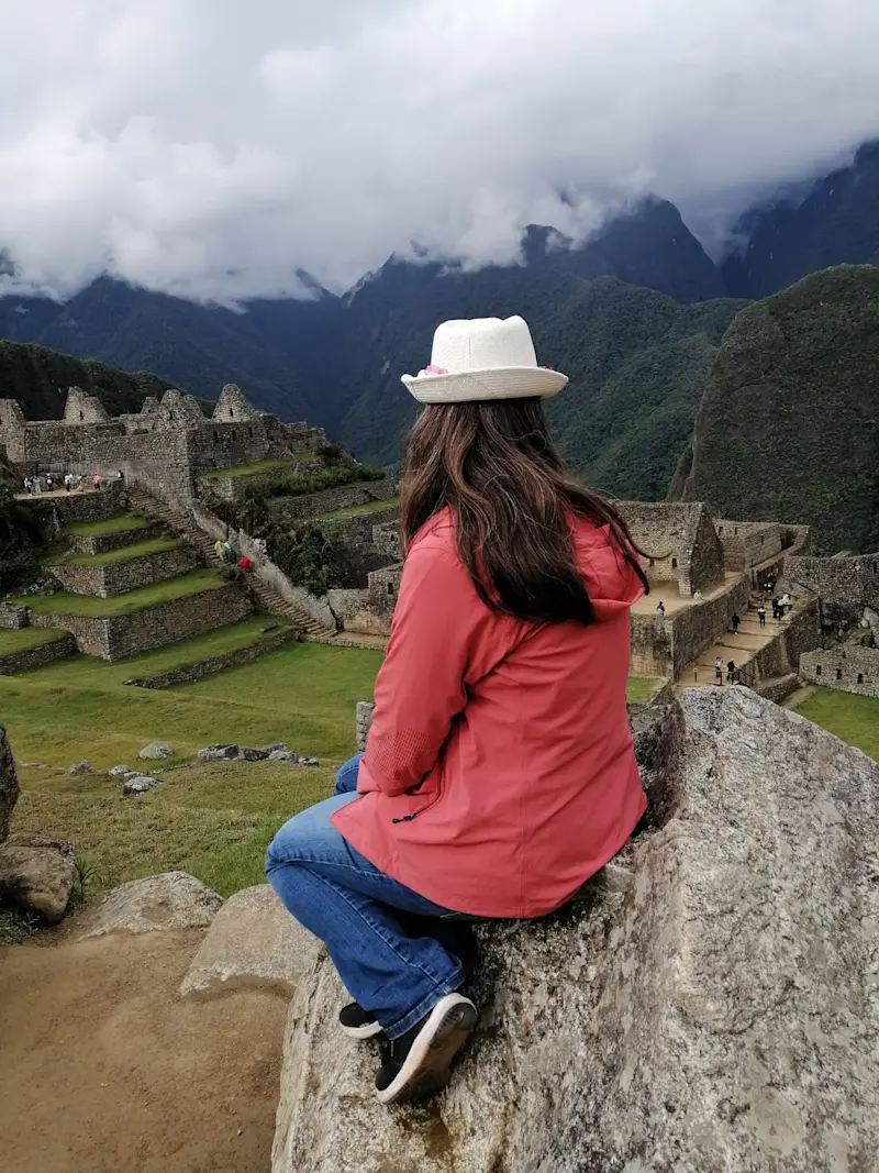 Gazing at the beautiful ruins of Machu Picchu, Peru.