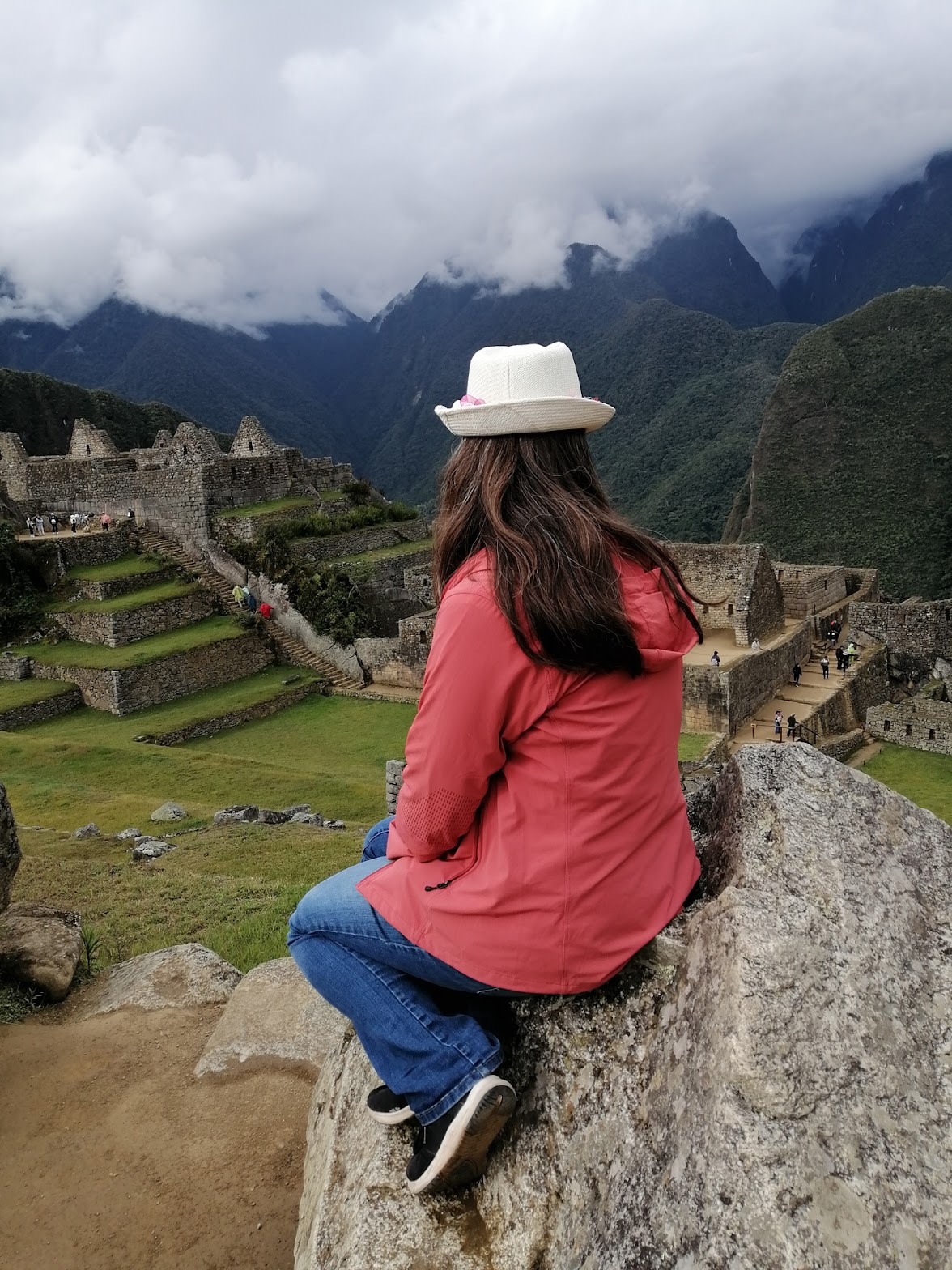 Gazing at the beautiful ruins of Machu Picchu, Peru.