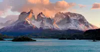 Sunset, Torres del Paine National Park, Patagonia, Chile. 
