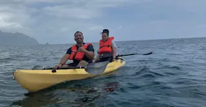 First time Kayaking on the ocean in Oahu, Hawaii.