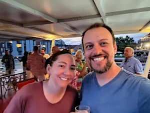 Aboard the Ave Maria along the River Po in northern Italy.