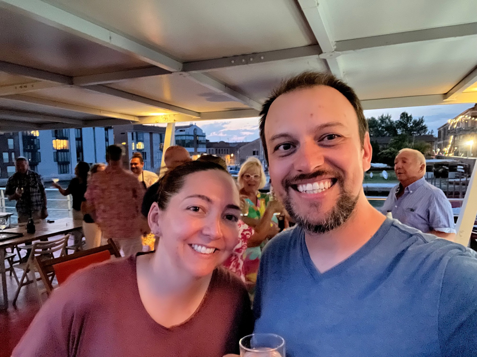 Aboard the Ave Maria along the River Po in northern Italy.