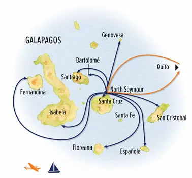 Trip map for Galapagos by Catamaran: An Intimate Voyage