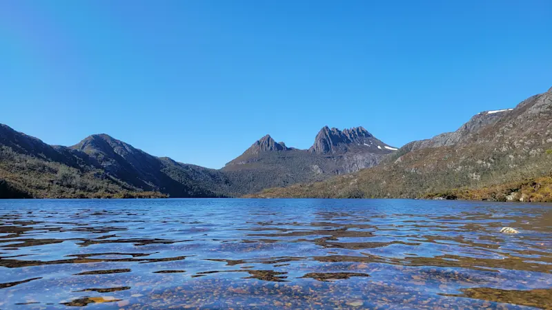 Hiking in Cradle Mountain National Park, Australia South.
