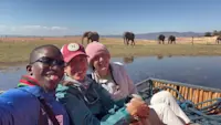 Enjoying the company of the elephants near Lake Kariba, Zambia.