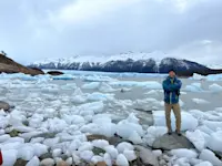 Taking a moment to view Perito Moreno on a private boat tour in Argentina. 
