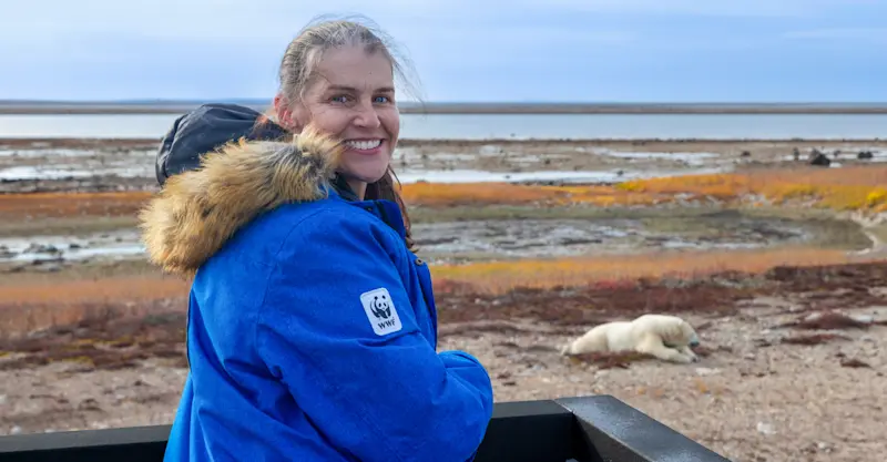 Nat Hab guest on our Polar Rover, Churchill, Manitoba, Canada. 