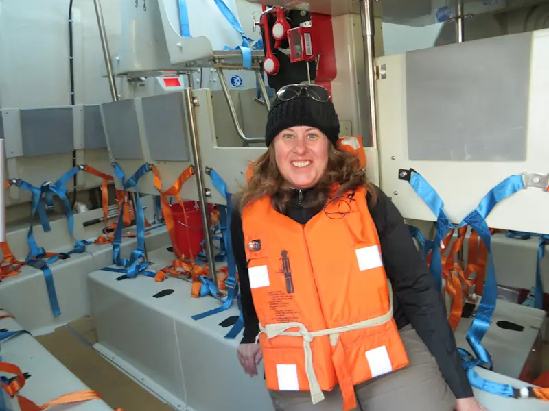 Floating along the waters of Antarctica.