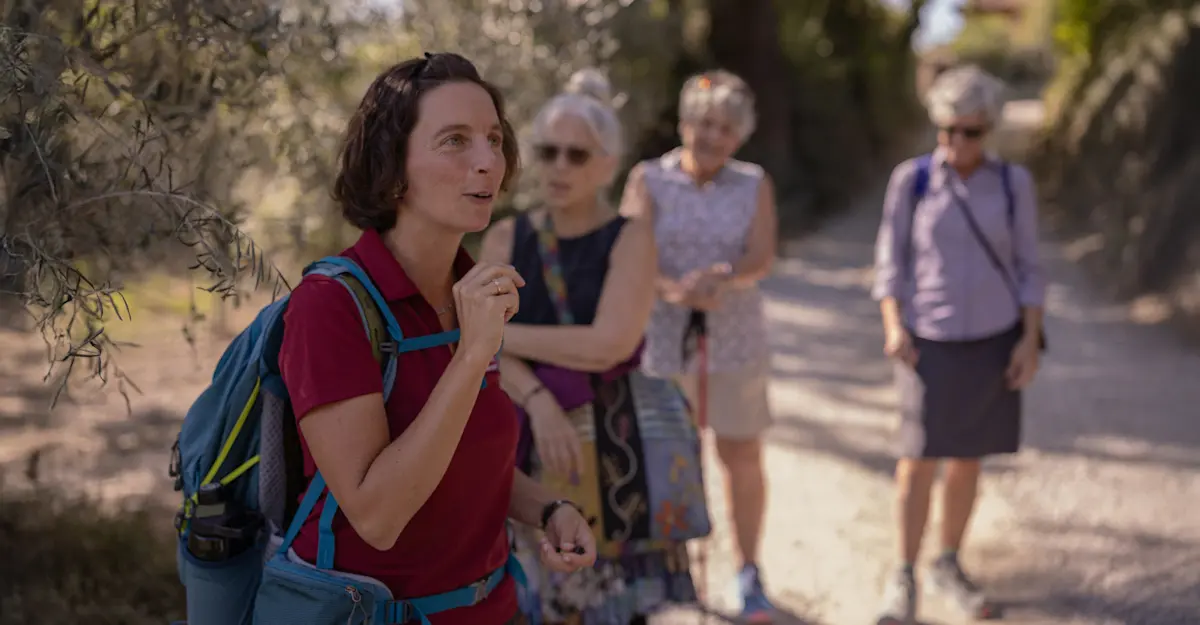 Guide and guests, Tuscany, Italy.