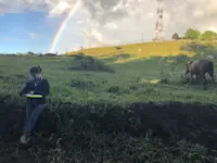 Somewhere under a rainbow way up high in the mountains of Costa Rica.