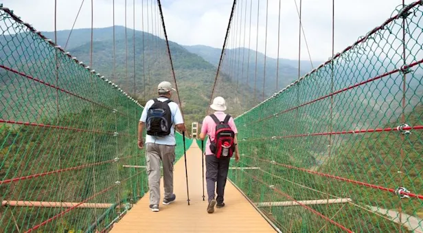 people on a bridge