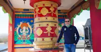 Nat Hab staff at a Tibetan Buddhist Monastery, Ladakh, India.