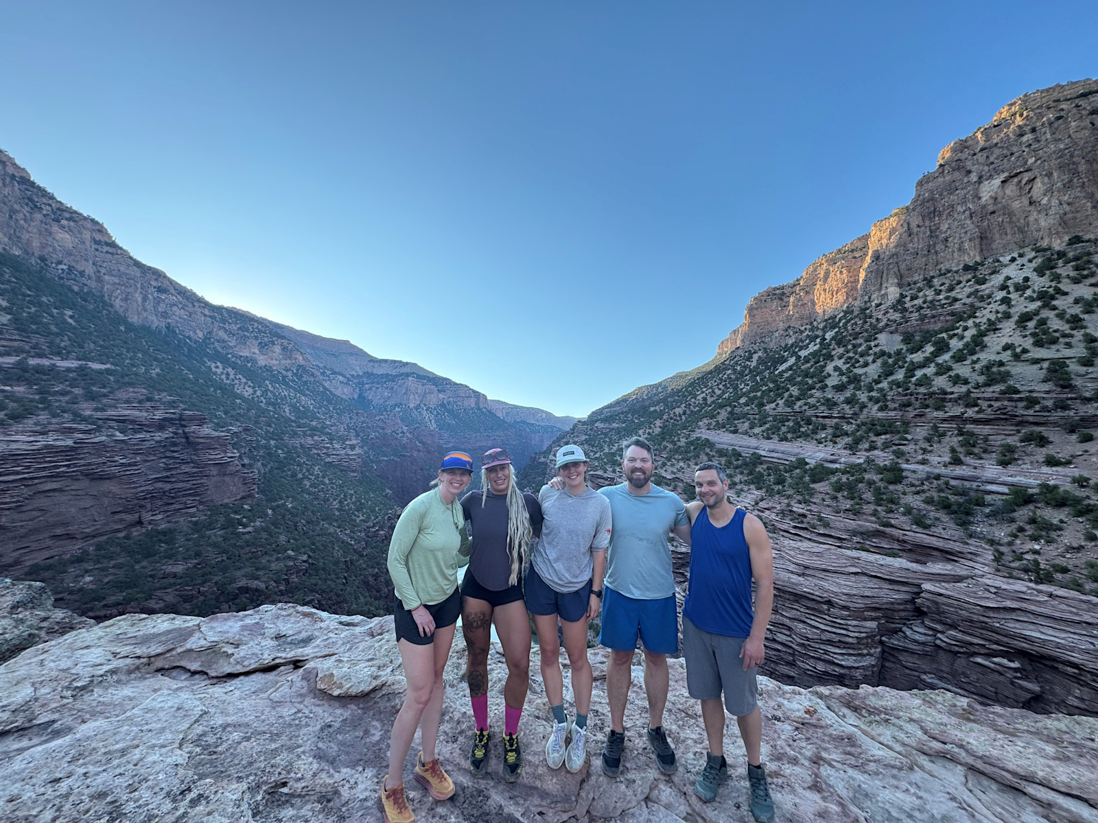 Hiking and rafting the Green River with Nat Hab teammates in Utah.