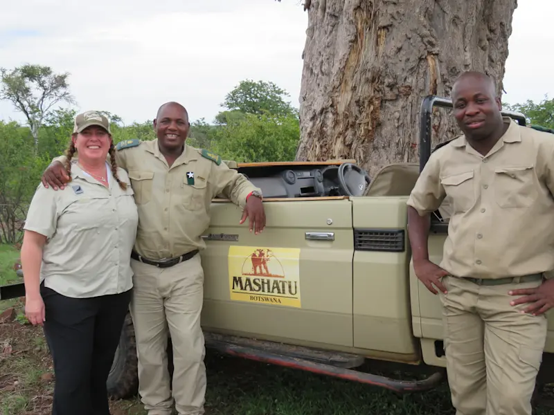 Hanging out at the Mashatu Camp in Botswana.