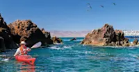 Guest kayaking near Isla San Marcos, Mexico.