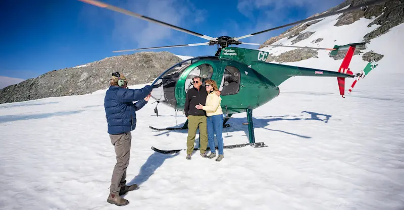 Scenic helicopter flight with glacier landings, New Zealand.