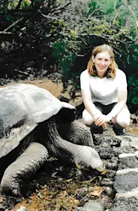 On the Nat Hab trip where I got to experience the giant tortoise in the Galapagos. 