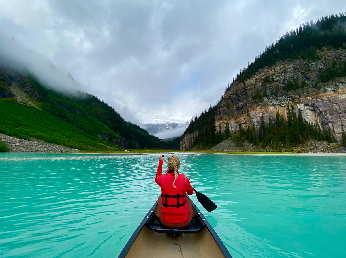 Floating through the waters of Banff National Park, Canada.