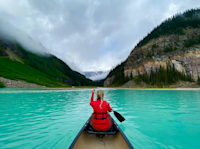 Floating through the waters of Banff National Park, Canada.