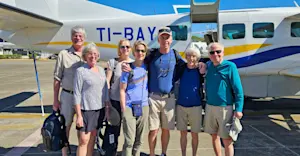 Nat Hab guests, private charter plane, Costa Rica.