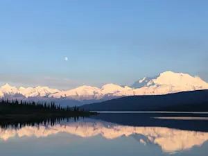  A bike ride to Mirror Lake in Denali National Park for beautiful views, Alaska.