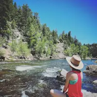 Cooling off after a hike around Winiger Ridge, Colorado.