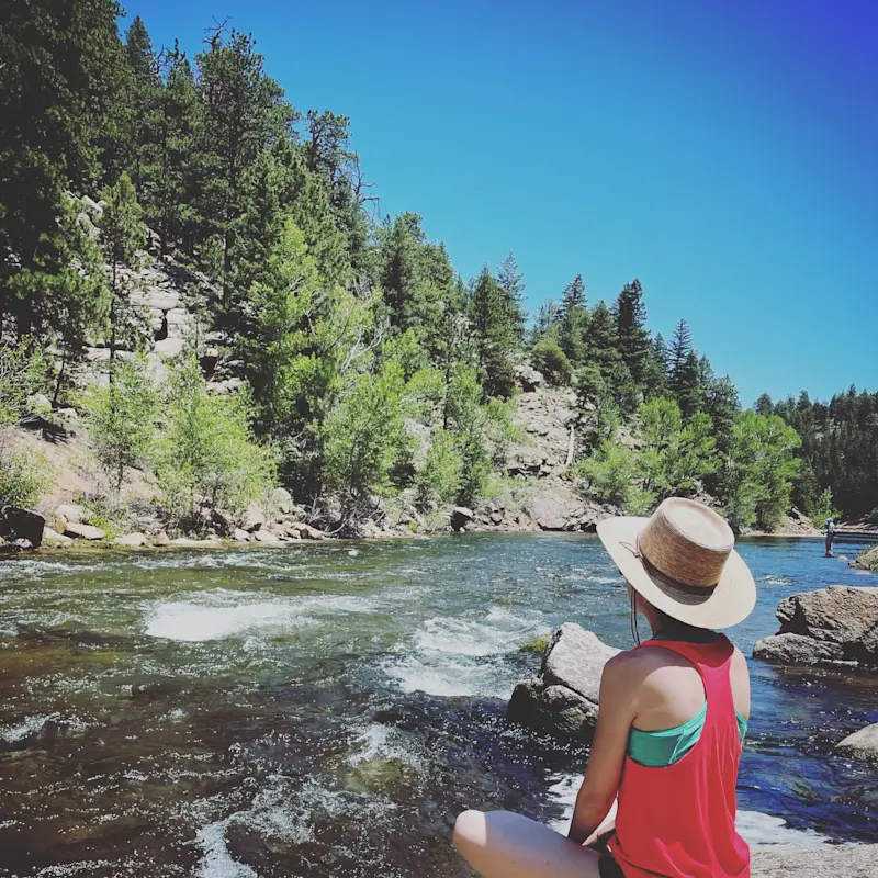 Cooling off after a hike around Winiger Ridge, Colorado.