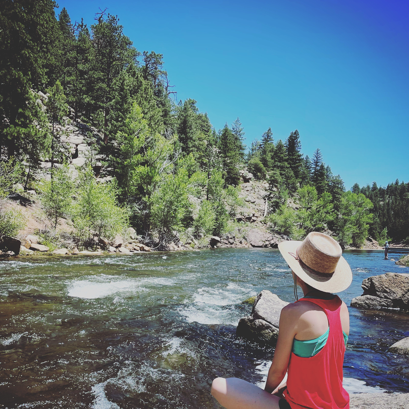 Cooling off after a hike around Winiger Ridge, CO.