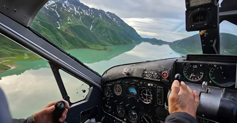 Bush plane cockpit, Lake Clark National Park & Preserve, Alaska.