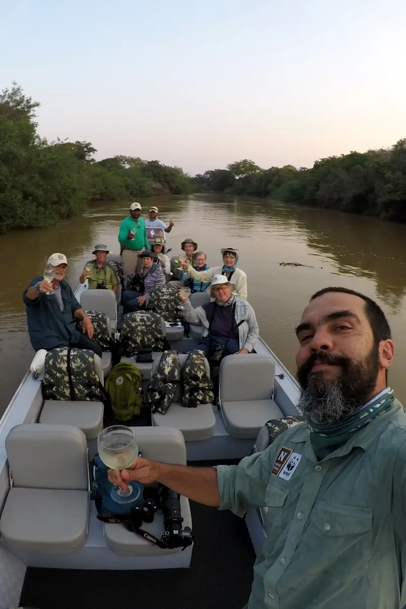 Nat Hab guests and Expedition Leader, Pantanal, Brazil.