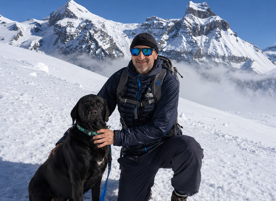 Swiss Alps - exploring with dog.