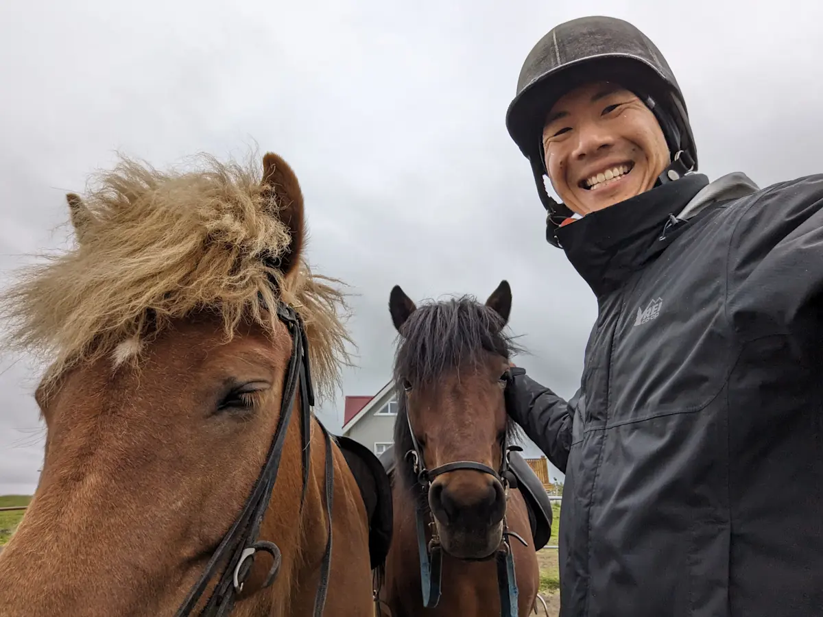 Photoshoot after a horseback riding tour in Myvatn, Iceland.