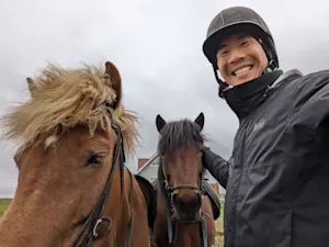 Photoshoot after a horseback riding tour in Myvatn, Iceland.