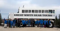 Dressed up in my polar bear onesie for Halloween during our group photo on expedition in Churchill, Manitoba.