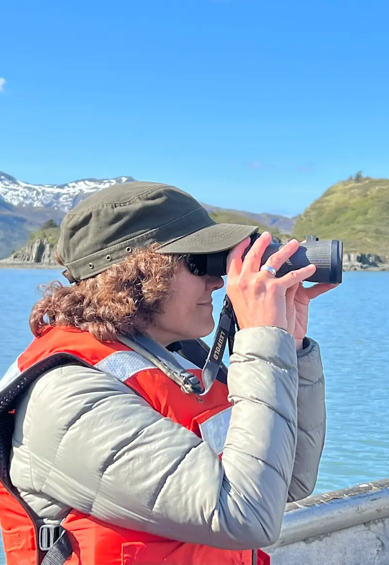 Enjoying the views at Katmai National Park in Alaska.