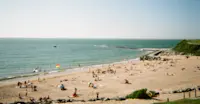Capturing folks along the beach in Biarritz, France.