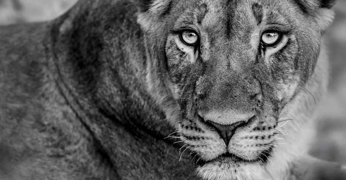 Lion Portrait, Tswalu Kalahari, South Africa.