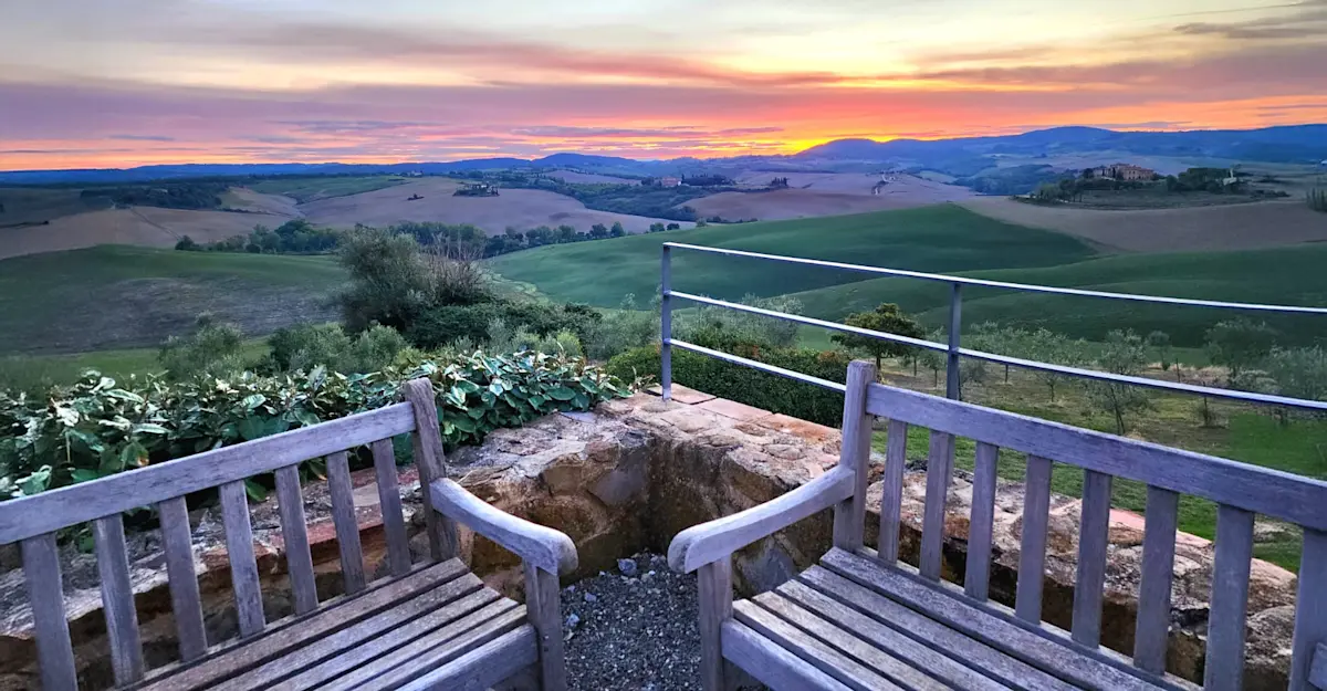 Sunset in Tuscany, Italy.