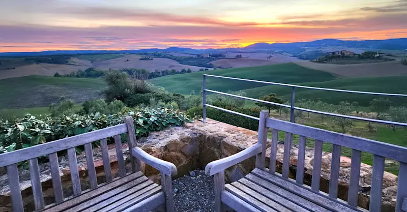 Sunset in Tuscany, Italy.