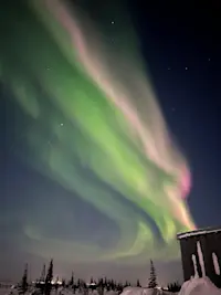 Marveling at the northern lights in Churchill, Canada.