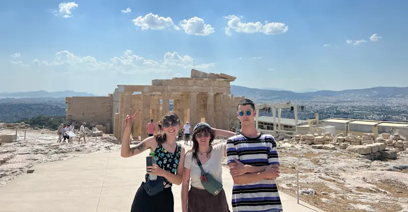 Climbed to the top of the Acropolis ruins in Athens, Greece.