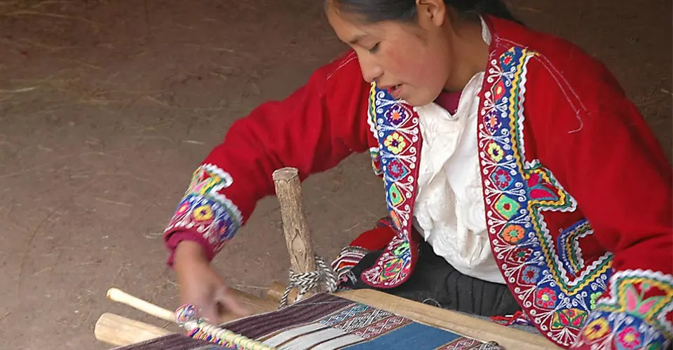 Quechua woman, Awanacancha Weavers Cooperative, Peru. 