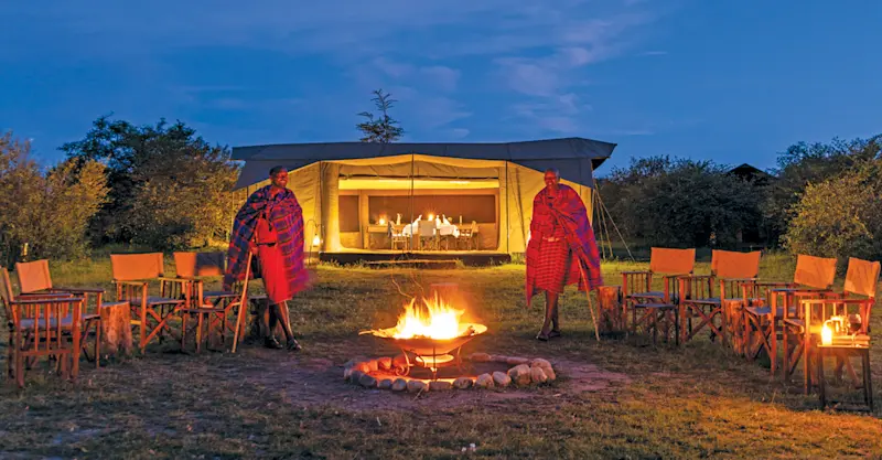 Maasai men, Nat Hab's Mara East Camp, Private Mara Conservancy, Kenya.